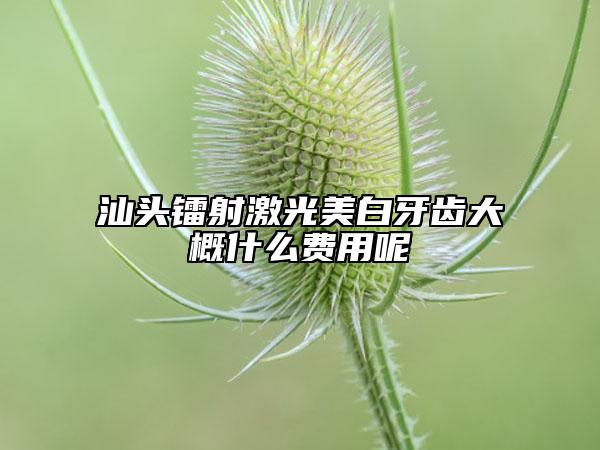 汕頭鐳射激光美白牙齒大概什么費用呢