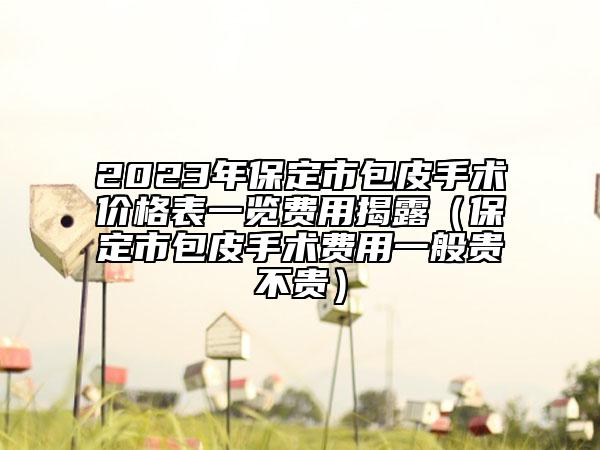 2023年保定市包皮手術(shù)價格表一覽費用揭露（保定市包皮手術(shù)費用一般貴不貴）