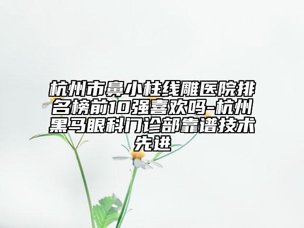 杭州市鼻小柱線雕醫(yī)院排名榜前10強(qiáng)喜歡嗎-杭州黑馬眼科門診部靠譜技術(shù)先進(jìn)