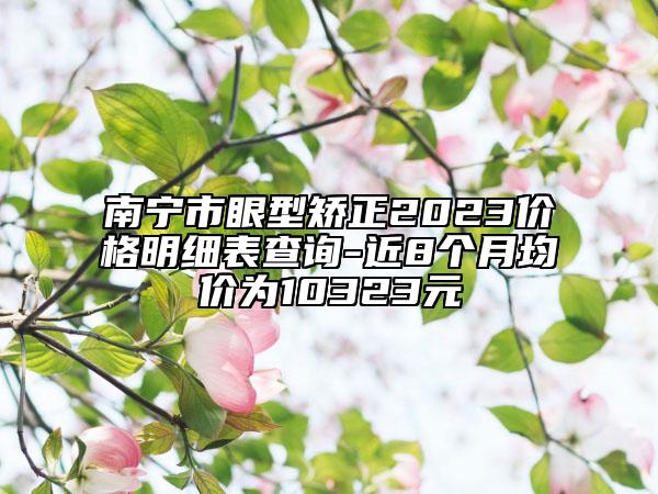 南寧市眼型矯正2023價(jià)格明細(xì)表查詢-近8個(gè)月均價(jià)為10323元