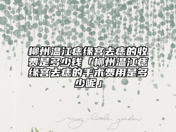 柳州溫江痣緣宮去痣的收費是多少錢「柳州溫江痣緣宮去痣的手術(shù)費用是多少呢」