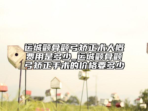 運(yùn)城顴骨顴弓矯正術(shù)大概費(fèi)用是多少_運(yùn)城顴骨顴弓矯正手術(shù)的價(jià)格要多少