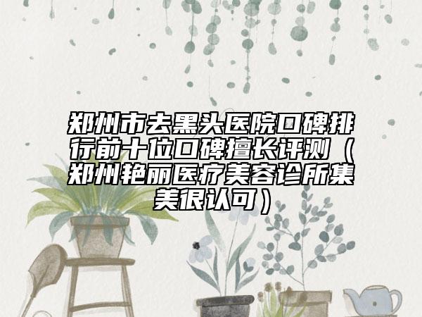 鄭州市去黑頭醫(yī)院口碑排行前十位口碑擅長評測（鄭州艷麗醫(yī)療美容診所集美很認(rèn)可）