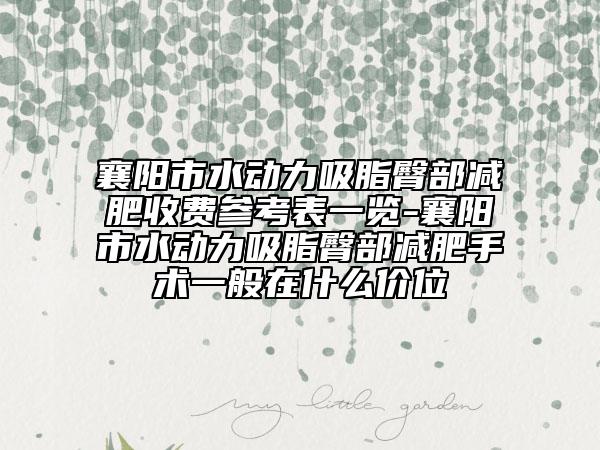 襄陽(yáng)市水動(dòng)力吸脂臀部減肥收費(fèi)參考表一覽-襄陽(yáng)市水動(dòng)力吸脂臀部減肥手術(shù)一般在什么價(jià)位
