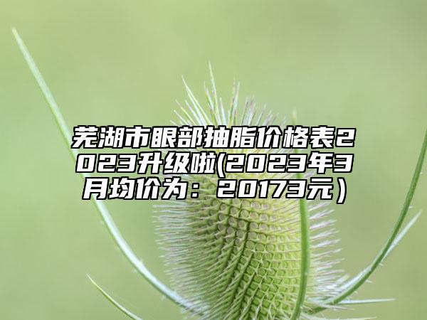 蕪湖市眼部抽脂價(jià)格表2023升級(jí)啦(2023年3月均價(jià)為:20173元)
