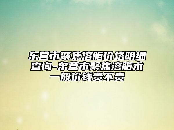 東營市聚焦溶脂價(jià)格明細(xì)查詢-東營市聚焦溶脂術(shù)一般價(jià)錢貴不貴