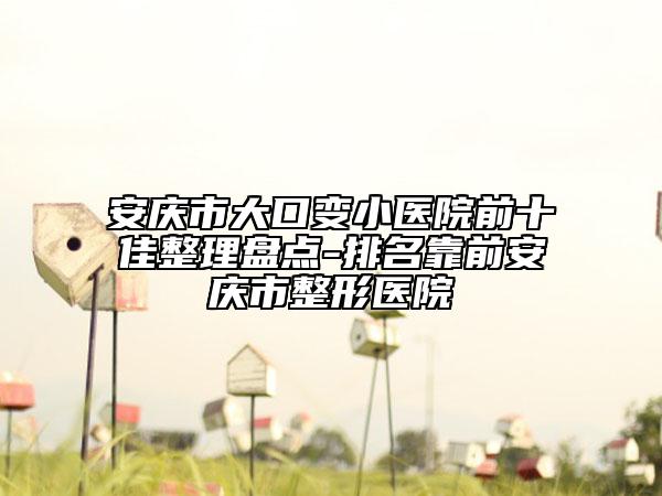 安慶市大口變小醫(yī)院前十佳整理盤(pán)點(diǎn)-排名靠前安慶市整形醫(yī)院