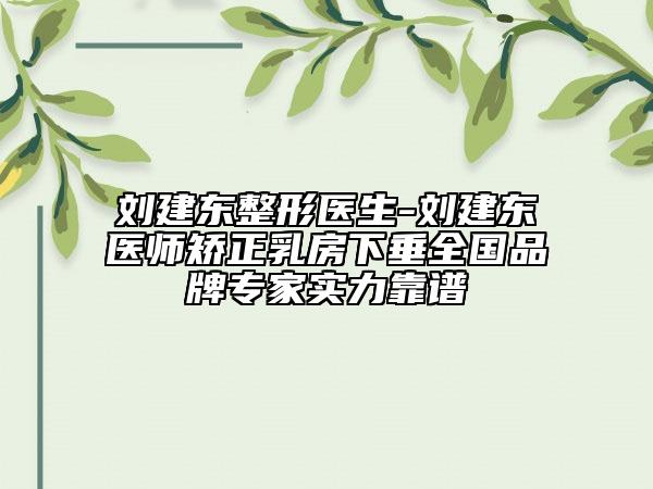 劉建東整形醫(yī)生-劉建東醫(yī)師矯正乳房下垂全國(guó)品牌專家實(shí)力靠譜