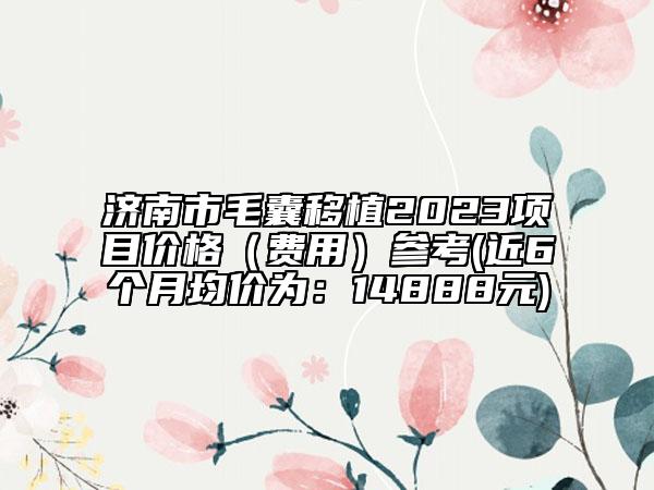 濟(jì)南市毛囊移植2023項(xiàng)目價(jià)格（費(fèi)用）參考(近6個(gè)月均價(jià)為：14888元)
