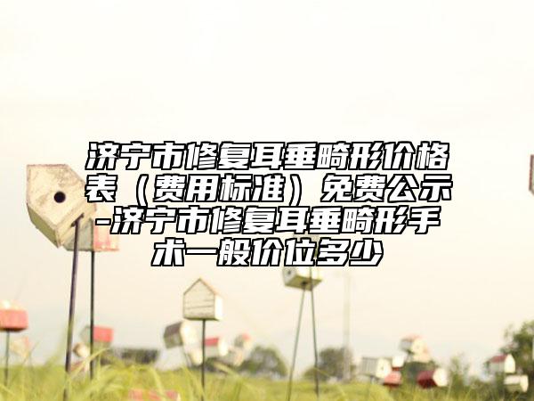濟(jì)寧市修復(fù)耳垂畸形價(jià)格表（費(fèi)用標(biāo)準(zhǔn)）免費(fèi)公示-濟(jì)寧市修復(fù)耳垂畸形手術(shù)一般價(jià)位多少