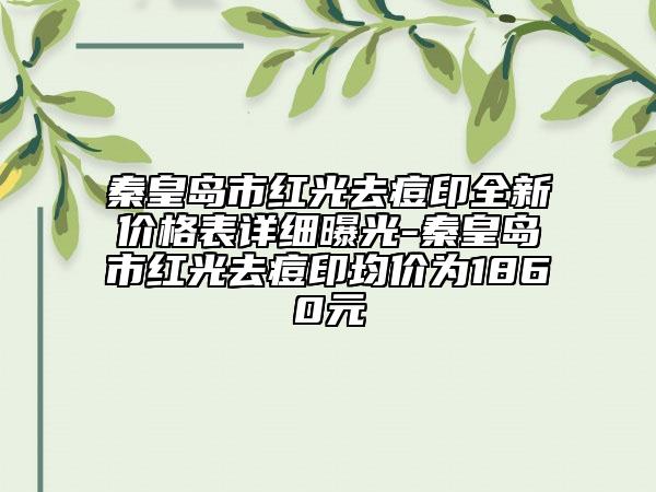 秦皇島市紅光去痘印全新價格表詳細曝光-秦皇島市紅光去痘印均價為1860元