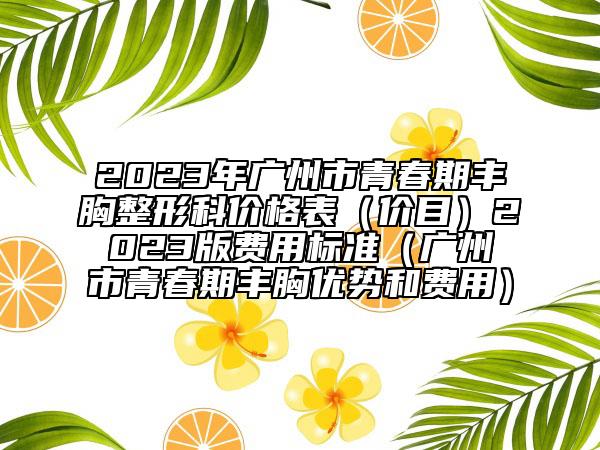 2023年廣州市青春期豐胸整形科價格表（價目）2023版費用標(biāo)準(zhǔn)（廣州市青春期豐胸優(yōu)勢和費用）