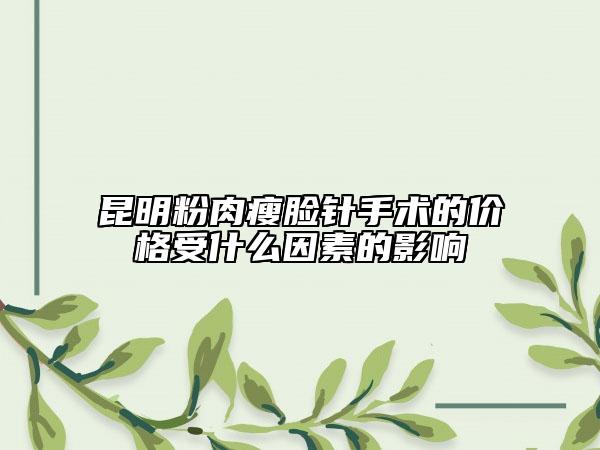 昆明粉肉瘦臉針手術的價格受什么因素的影響