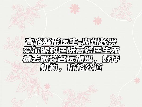 高路整形醫(yī)生-湖州長(zhǎng)興愛(ài)爾眼科醫(yī)院高路醫(yī)生無(wú)痛去眼袋名醫(yī)加盟，好評(píng)機(jī)構(gòu)，價(jià)格公道