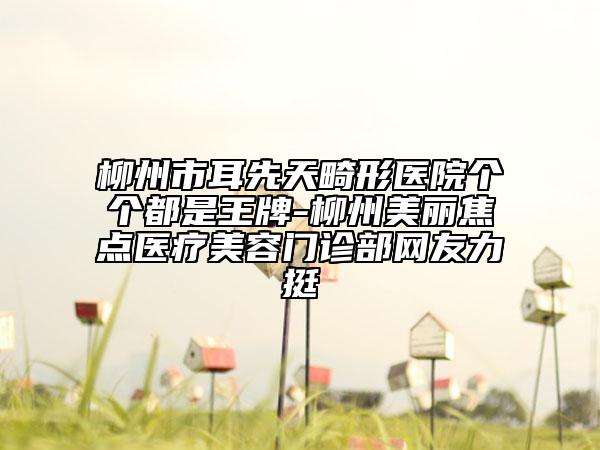 柳州市耳先天畸形醫(yī)院個(gè)個(gè)都是王牌-柳州美麗焦點(diǎn)醫(yī)療美容門(mén)診部網(wǎng)友力挺