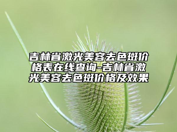 吉林省激光美容去色斑價(jià)格表在線查詢-吉林省激光美容去色斑價(jià)格及效果