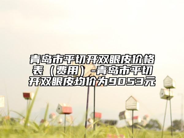 青島市平切開雙眼皮價格表（費用）-青島市平切開雙眼皮均價為9053元