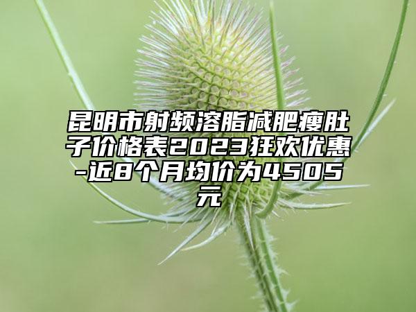 昆明市射頻溶脂減肥瘦肚子價格表2023狂歡優(yōu)惠-近8個月均價為4505元