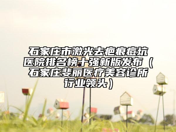 石家莊市激光去疤痕痘坑醫(yī)院排名榜十強新版發(fā)布（石家莊斐麗醫(yī)療美容診所行業(yè)領(lǐng)頭）