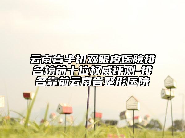 云南省半切雙眼皮醫(yī)院排名榜前十位權(quán)威評測-排名靠前云南省整形醫(yī)院