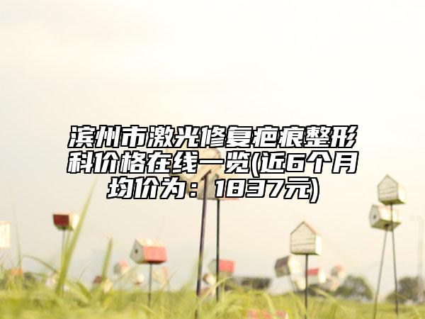 濱州市激光修復疤痕整形科價格在線一覽(近6個月均價為：1837元)