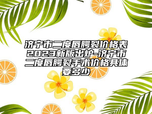 濟寧市二度唇腭裂價格表2023新版出爐-濟寧市二度唇腭裂手術(shù)價格具體要多少
