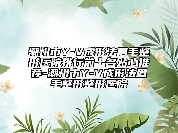 潮州市Y-V成形法眉毛整形醫(yī)院排行前十名貼心推薦-潮州市Y-V成形法眉毛整形整形醫(yī)院