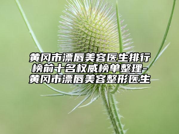 黃岡市漂唇美容醫(yī)生排行榜前十名權(quán)威榜單整理-黃岡市漂唇美容整形醫(yī)生