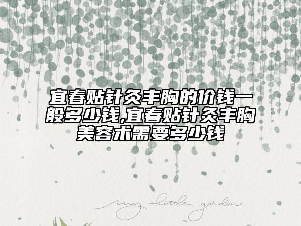 宜春貼針灸豐胸的價錢一般多少錢,宜春貼針灸豐胸美容術需要多少錢