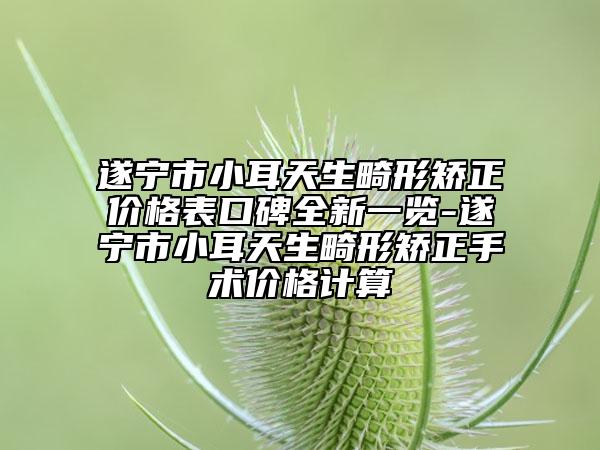 遂寧市小耳天生畸形矯正價(jià)格表口碑全新一覽-遂寧市小耳天生畸形矯正手術(shù)價(jià)格計(jì)算