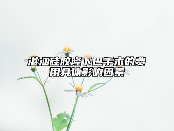 湛江硅膠隆下巴手術(shù)的費(fèi)用具體影響因素