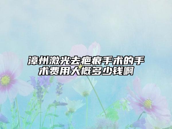 漳州激光去疤痕手術(shù)的手術(shù)費(fèi)用大概多少錢啊