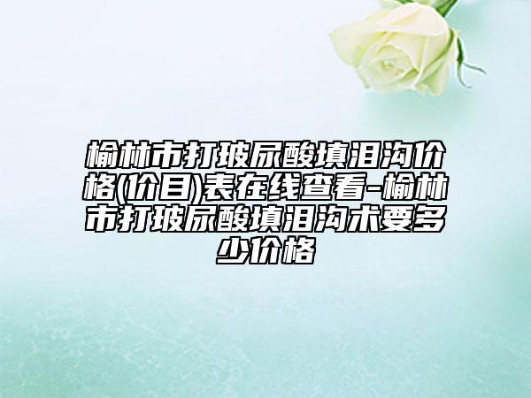 榆林市打玻尿酸填淚溝價格(價目)表在線查看-榆林市打玻尿酸填淚溝術(shù)要多少價格