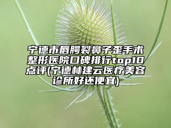 寧德市唇腭裂鼻子歪手術整形醫(yī)院口碑排行top10點評(寧德林建云醫(yī)療美容診所好還便宜)