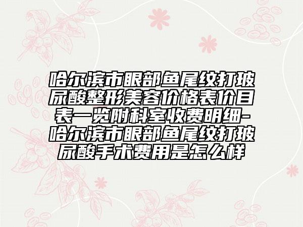 哈爾濱市眼部魚(yú)尾紋打玻尿酸整形美容價(jià)格表價(jià)目表一覽附科室收費(fèi)明細(xì)-哈爾濱市眼部魚(yú)尾紋打玻尿酸手術(shù)費(fèi)用是怎么樣