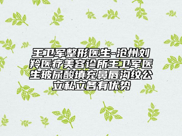 王衛(wèi)軍整形醫(yī)生-滄州劉羚醫(yī)療美容診所王衛(wèi)軍醫(yī)生玻尿酸填充鼻唇溝紋公立私立各有優(yōu)勢