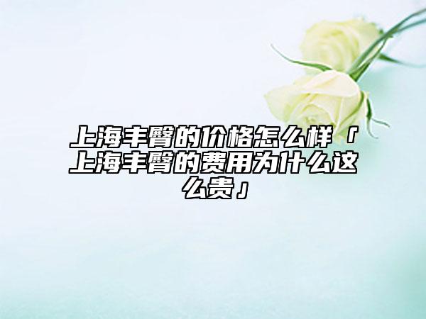 上海豐臀的價(jià)格怎么樣「上海豐臀的費(fèi)用為什么這么貴」