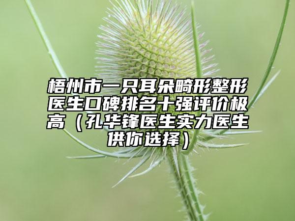 梧州市一只耳朵畸形整形醫(yī)生口碑排名十強(qiáng)評(píng)價(jià)極高(孔華鋒醫(yī)生實(shí)力醫(yī)生供你選擇)
