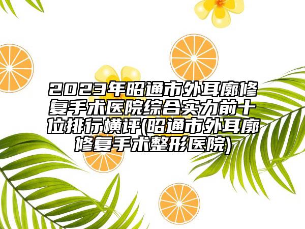 2023年昭通市外耳廓修復(fù)手術(shù)醫(yī)院綜合實力前十位排行橫評(昭通市外耳廓修復(fù)手術(shù)整形醫(yī)院)