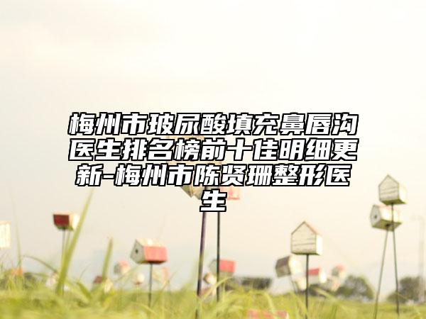 梅州市玻尿酸填充鼻唇溝醫(yī)生排名榜前十佳明細更新-梅州市陳賢珊整形醫(yī)生