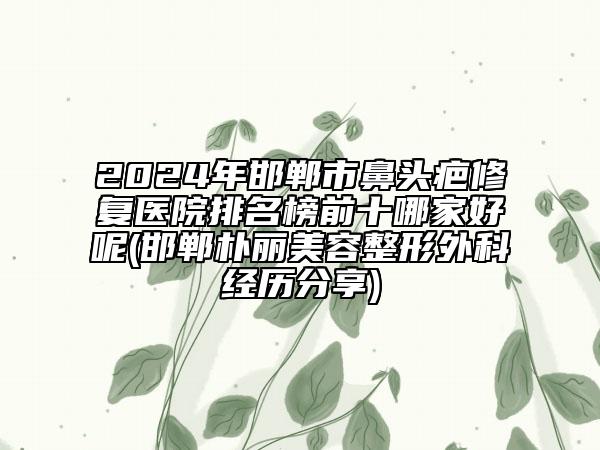 2024年邯鄲市鼻頭疤修復(fù)醫(yī)院排名榜前十哪家好呢(邯鄲樸麗美容整形外科經(jīng)歷分享)