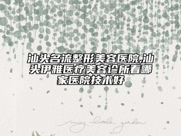 汕頭名流整形美容醫(yī)院,汕頭伊雅醫(yī)療美容診所看哪家醫(yī)院技術(shù)好