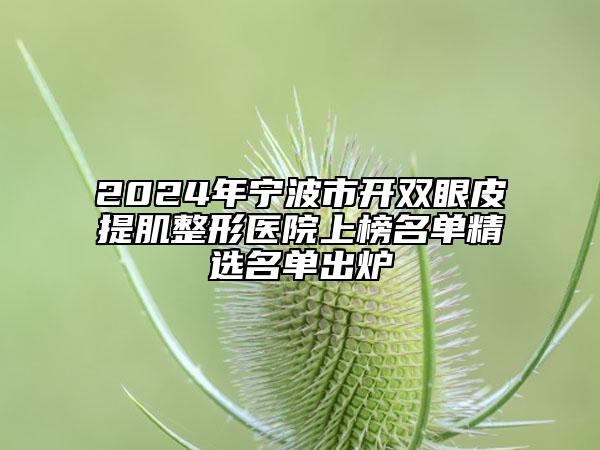 2024年寧波市開雙眼皮提肌整形醫(yī)院上榜名單精選名單出爐