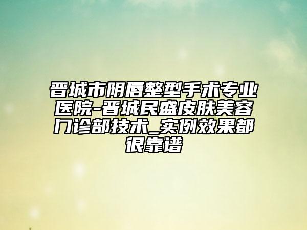 晉城市陰唇整型手術(shù)專業(yè)醫(yī)院-晉城民盛皮膚美容門診部技術(shù)_實(shí)例效果都很靠譜