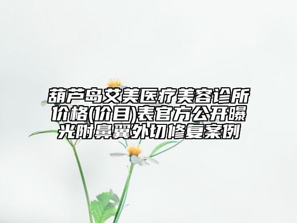 葫蘆島艾美醫(yī)療美容診所價(jià)格(價(jià)目)表官方公開曝光附鼻翼外切修復(fù)案例