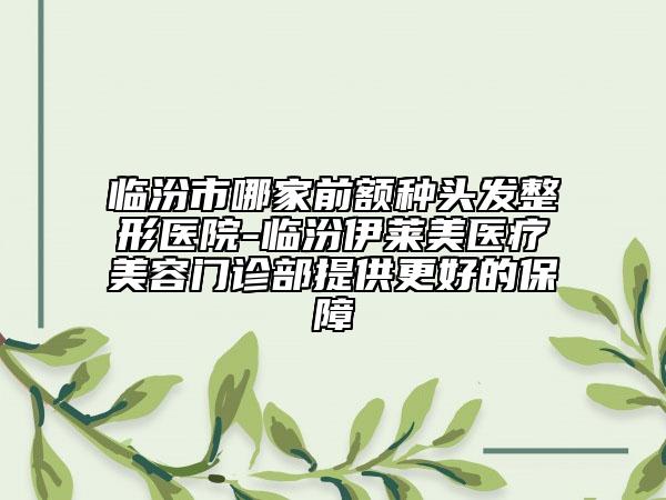 臨汾市哪家前額種頭發(fā)整形醫(yī)院-臨汾伊萊美醫(yī)療美容門診部提供更好的保障