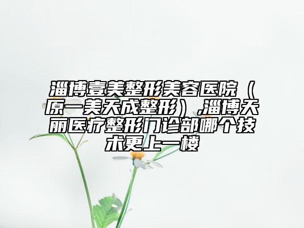 淄博壹美整形美容醫(yī)院（原一美天成整形）,淄博天麗醫(yī)療整形門診部哪個(gè)技術(shù)更上一樓