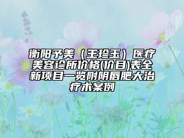 衡陽(yáng)予美（王珍玉）醫(yī)療美容診所價(jià)格(價(jià)目)表全新項(xiàng)目一覽附陰唇肥大治療術(shù)案例