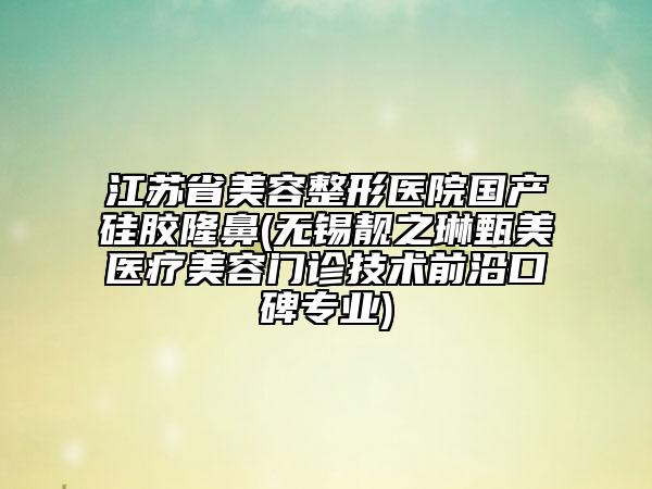 江蘇省美容整形醫(yī)院國產(chǎn)硅膠隆鼻(無錫靚之琳甄美醫(yī)療美容門診技術(shù)前沿口碑專業(yè))