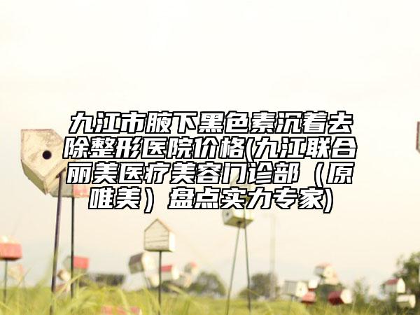 九江市腋下黑色素沉著去除整形醫(yī)院價格(九江聯(lián)合麗美醫(yī)療美容門診部（原唯美）盤點(diǎn)實(shí)力專家)